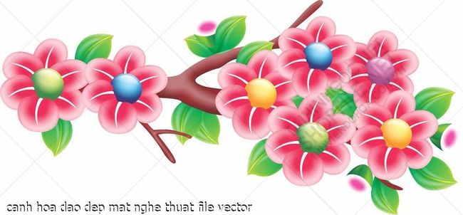 canh hoa dao dep mat nghe thuat file vector